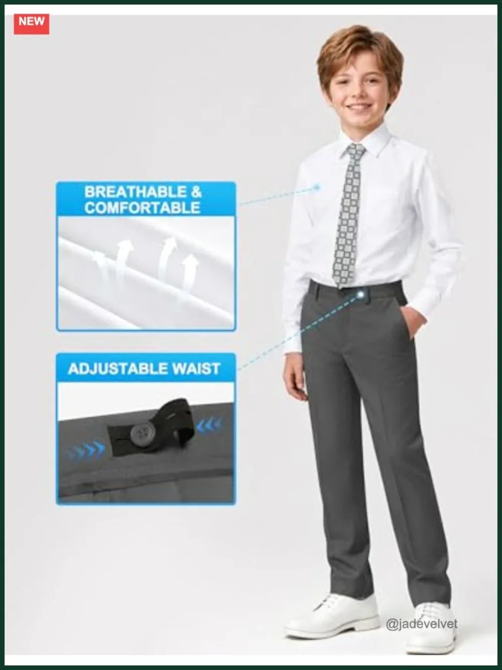 Boys' 6-Piece Formal Slim Fit Suit Vest Set Adjustable Waist